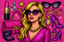 Pop star fashion and beauty themed artwork